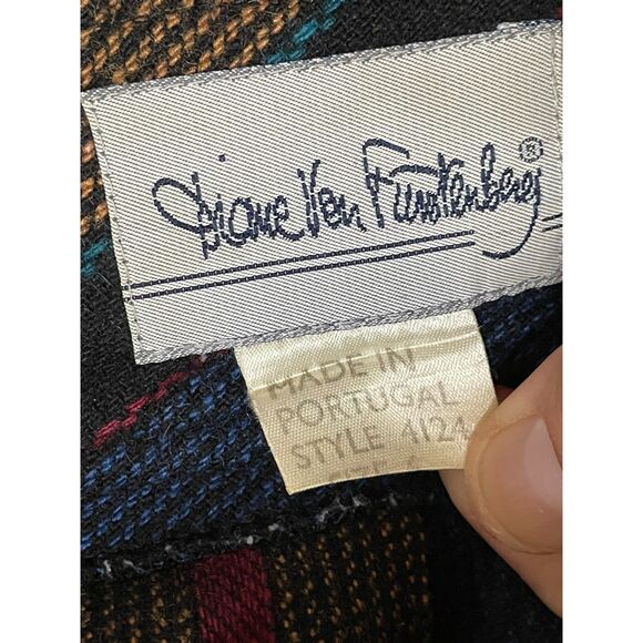 Diane Von Furstenberg Wool Blend Striped Pleated Midi Skirt Women’s 4 Portugal - Picture 4 of 7